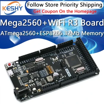 Mega2560 + WiFi R3 ATmega2560+ESP8266 32 MB Speicher USB-TTL CH340 kompatibel für Arduino Mega NodeMCU