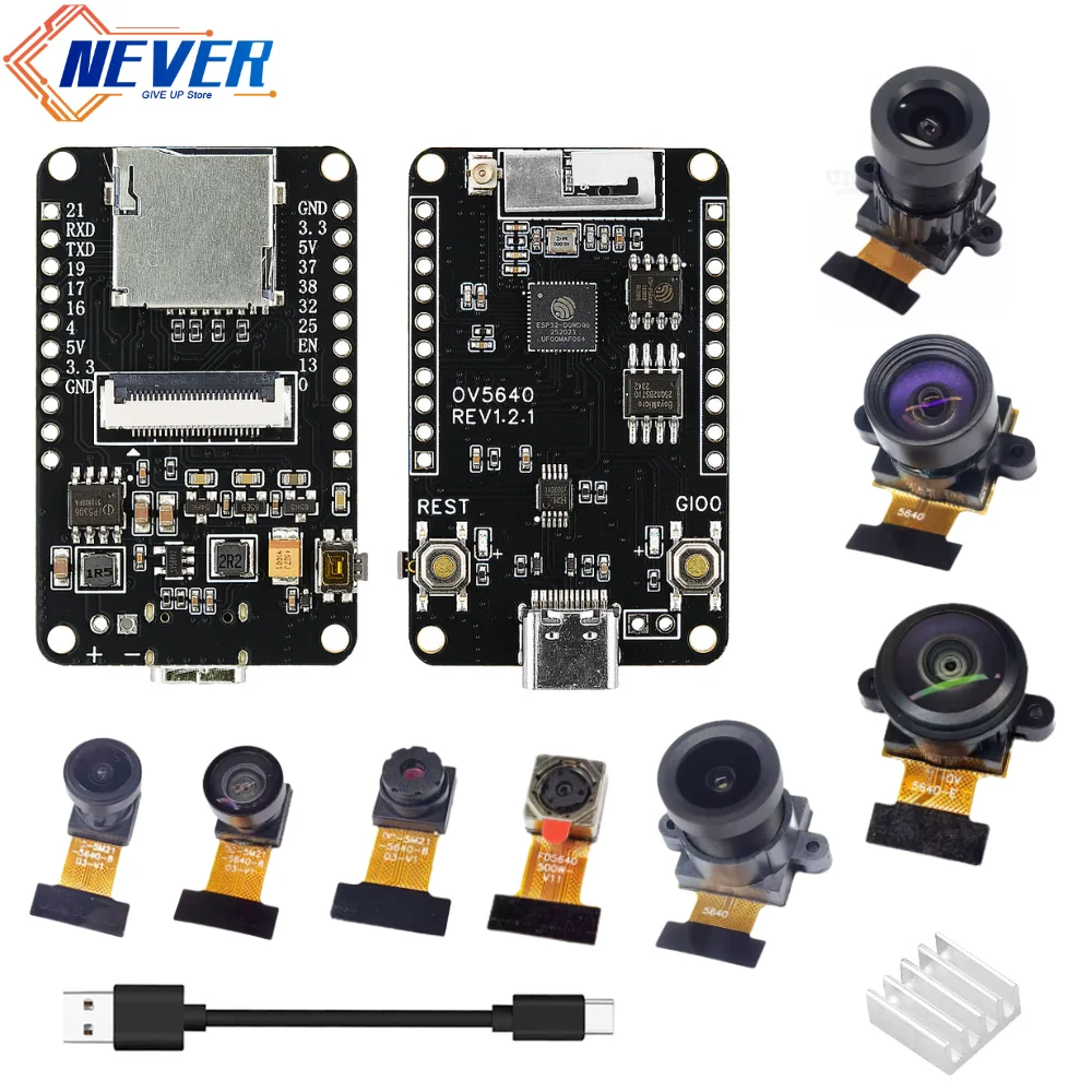 ESP32CAM Kameramodul OV5640 Kit 2,4 GHz WLAN und Bluetooth Entwicklungsboard Typ C 8MB PSRAM HD 5MP Autofokus