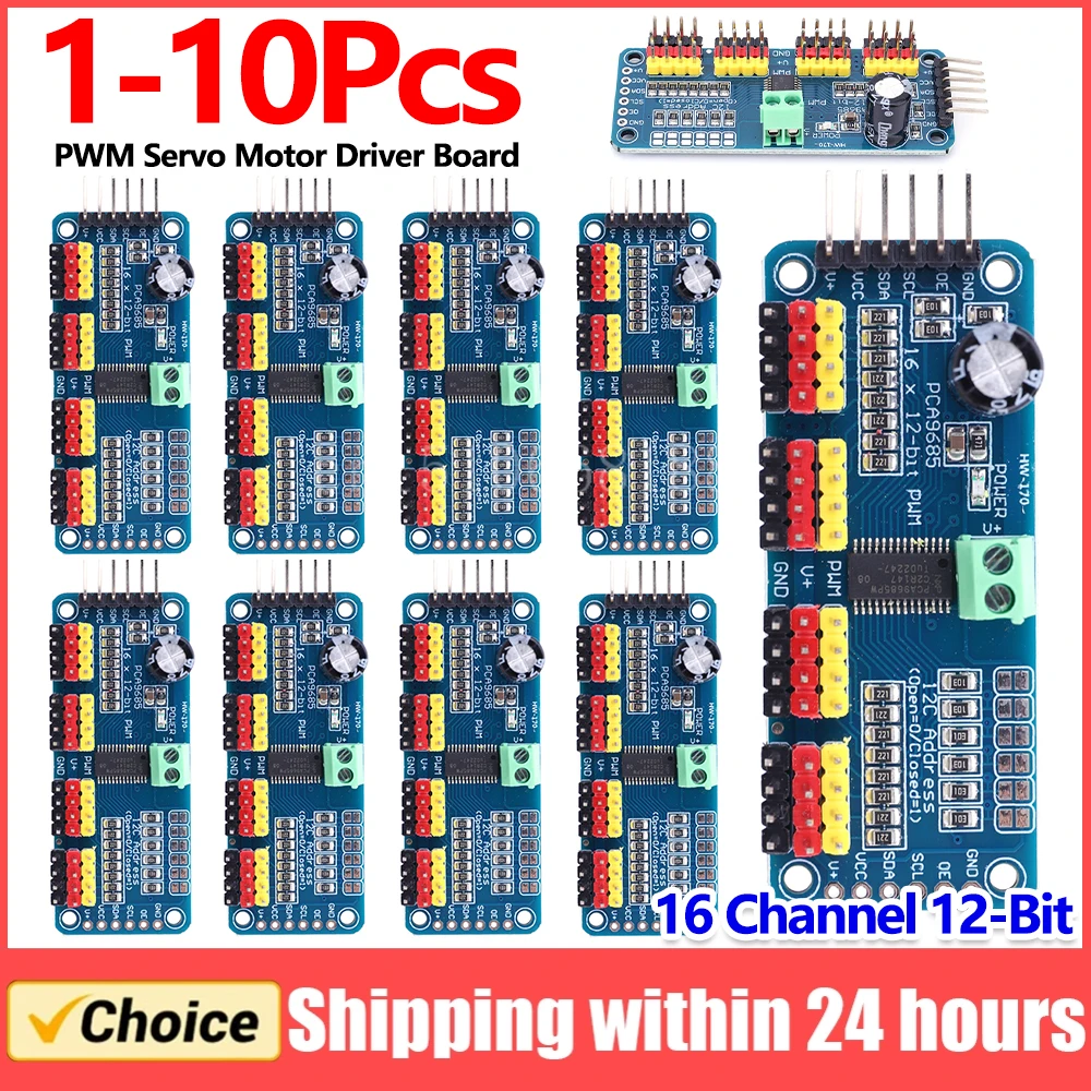 PCA9685 PWM Servo Treiberplatine IIC Schnittstelle 16 Kanal 12-Bit PWM – Bild 2