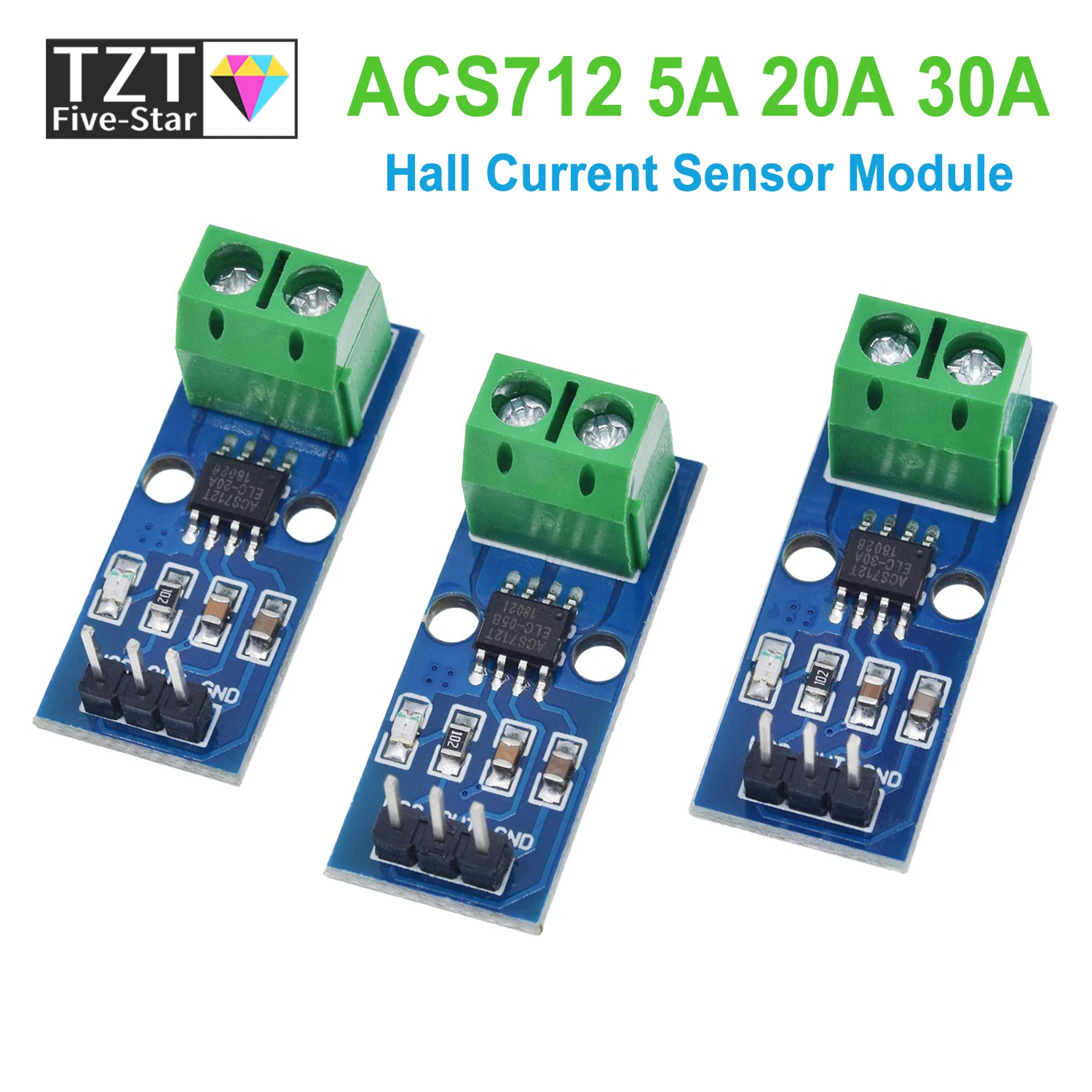 ACS712 5A 20A 30A Hall-Stromsensormodul ACS712 Modul für Arduino 5A 20A 30A