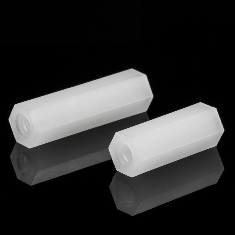 M2 M2.5 M3 M4 M5 M6 Weiße Sechskant-Nylon-Abstandshalter, Säulen – Bild 6