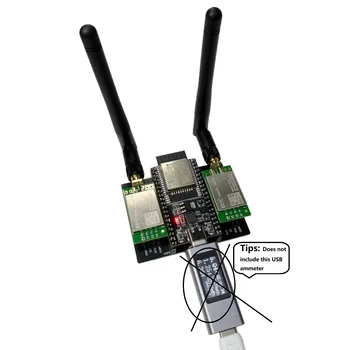 NRF24L01 Hochleistungsversion mit ESP32-DevKitC+E01C 5V2A Netzteil für Langstrecken-2.4G-Bluetooth-Tests