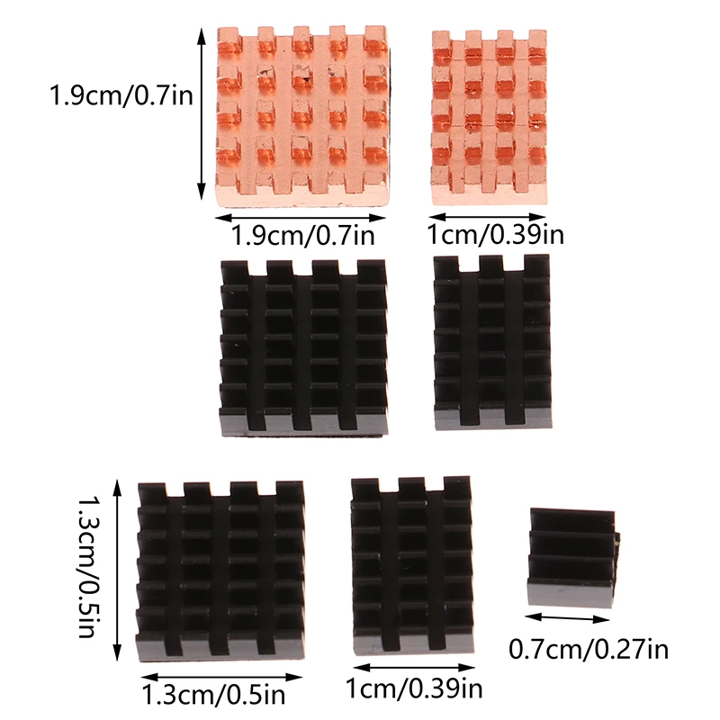 Reines Kupfer-Aluminium-Kühlkörper-Set für Orange Pi Zero 3/3B – Bild 6