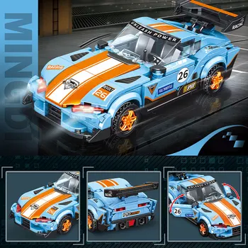 Rennwagen-Bausteine Limousinen-Sportwagen-Modell DIY-Montage Lehrreiches Sammlerstück Spielzeug Geschenk