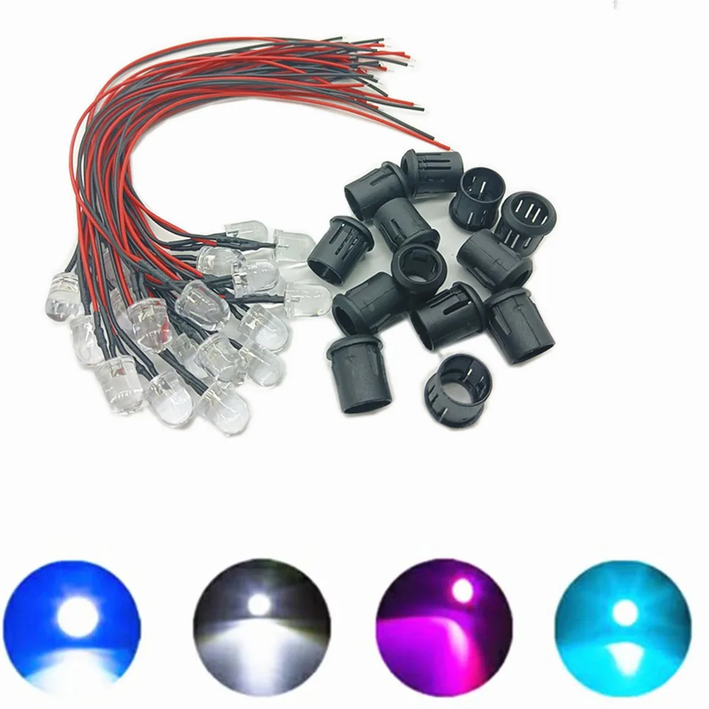 Transparente LED-Dioden DC3V 5V 12V 24V 3MM 5MM 10MM (20 Stück) – Bild 5