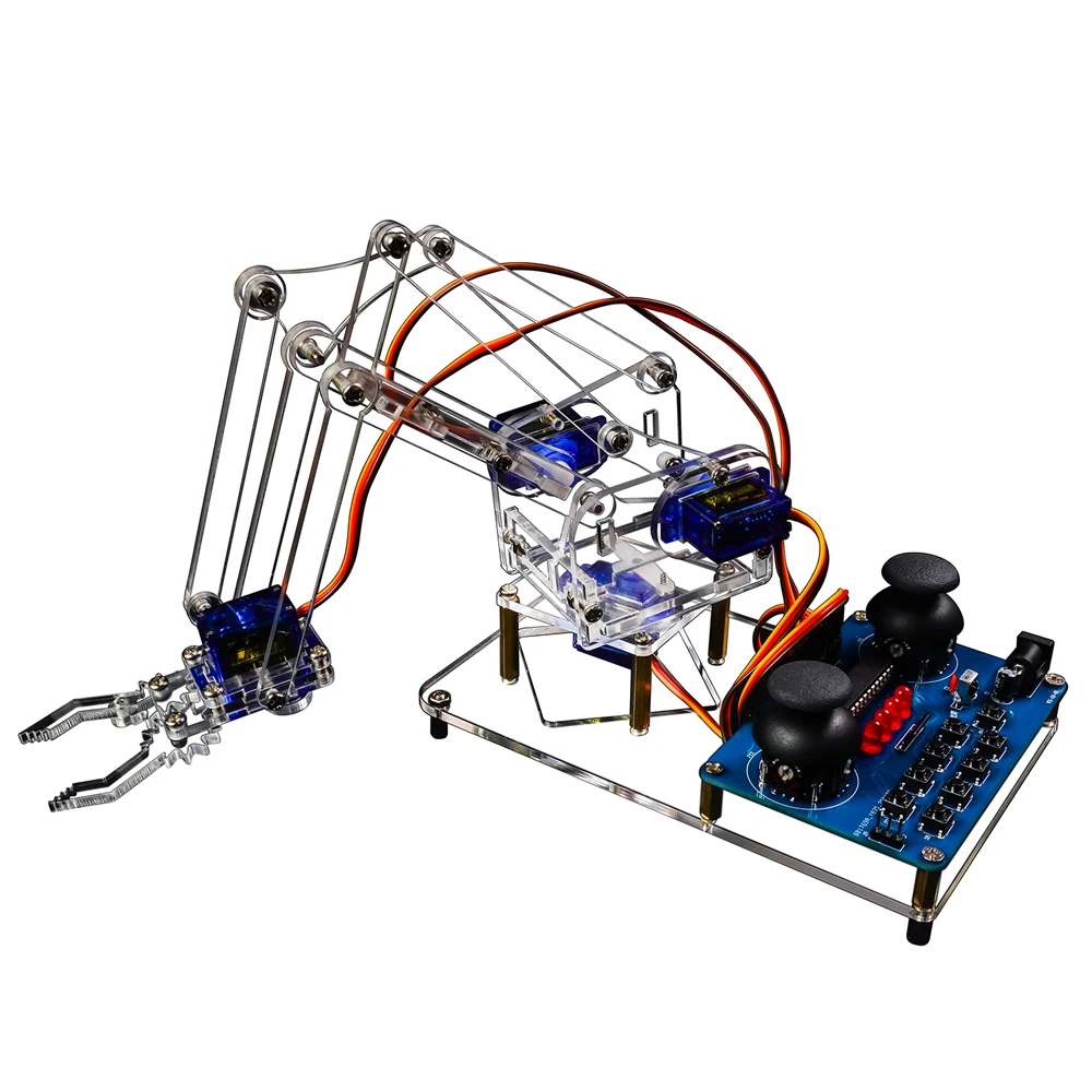 4DOF Acryl-Roboterarm-Klauenbaugruppe, DIY-Elektronik-Kit für DIY-Löten, Übungsset, kompatibel mit 51