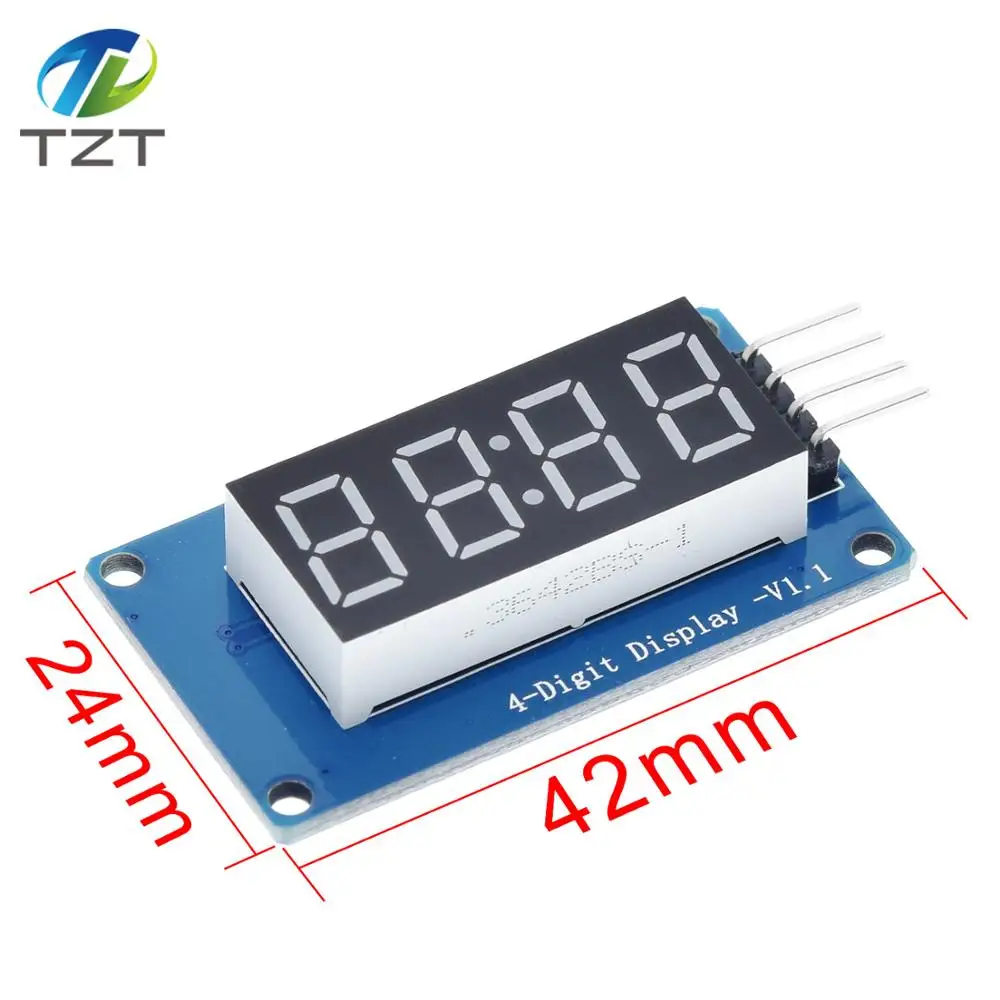TZT TM1637 LED-Anzeigemodul für Arduino 7-Segment 4-Bit 0,36 Zoll Uhr – Bild 2