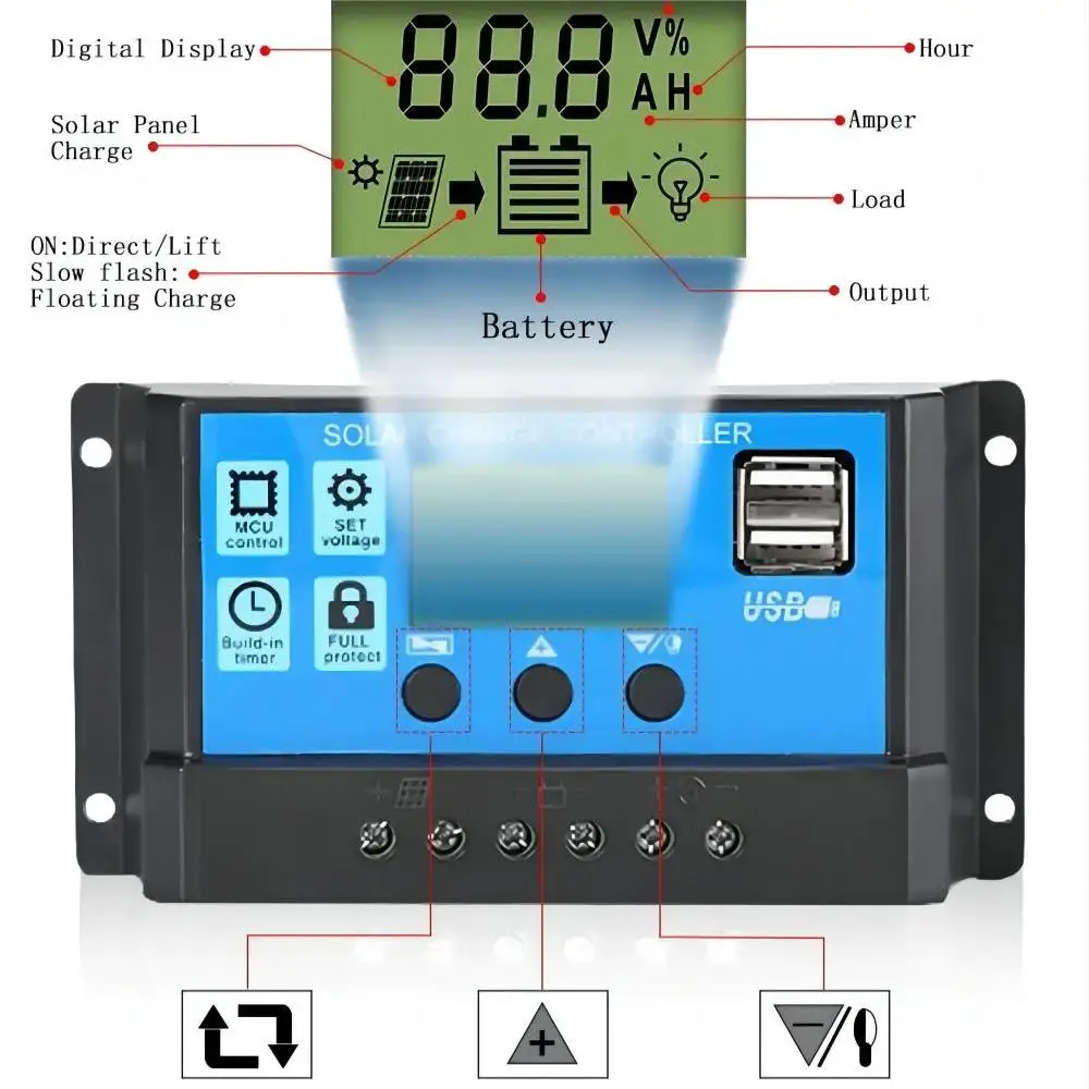 Solarpanel-Laderegler, 12 V, 24 V, PWM, MPPT, 10 A, 20 A, 30 A – Bild 4