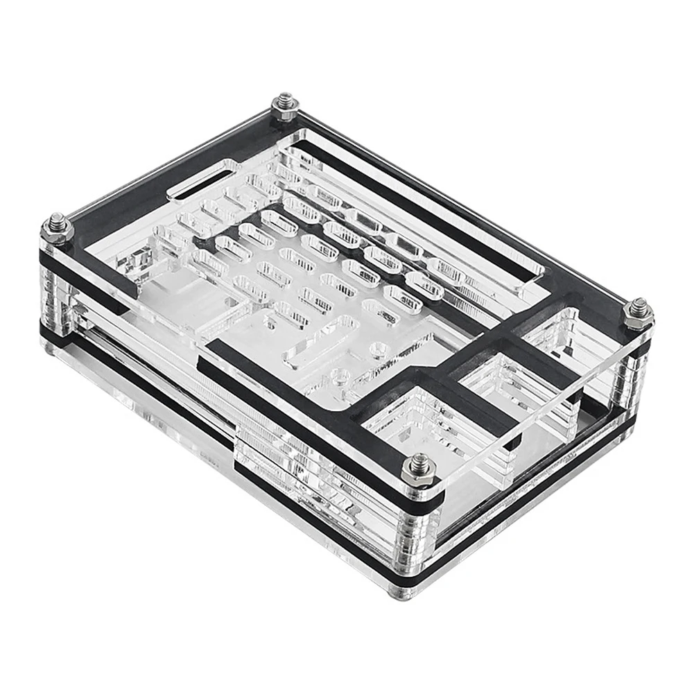 9-lagige Schutzhülle mit Active Cooler Acryl-Gehäuse-Schutzhülle für Raspberry Pi 5 4GB/8GB