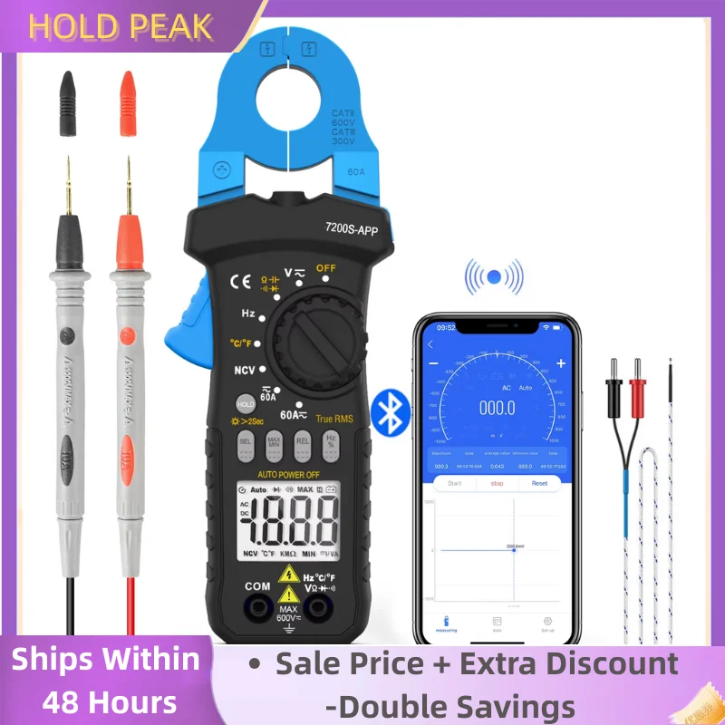Digitales Zangenmultimeter - True-RMS AC/DC-Messung, Automatische Bereichswahl, Kleiner Strom