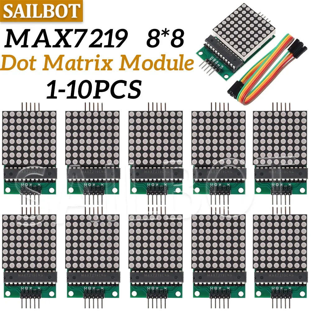 MAX7219 8*8 Dot Matrix Modul Rot Licht Mikrocontroller Modul Anzeige Modul MCU LED Display Steuer Modul