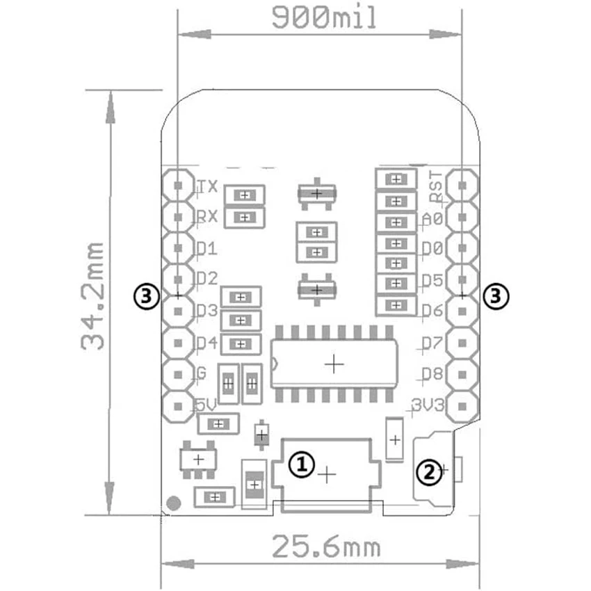 ESP8266 ESP-12F NodeMcu Wireless D1 Mini NodeMcu Lua 4M Bytes WLAN – Bild 3