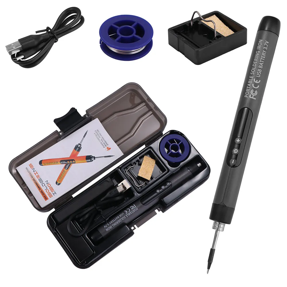 USB-Lötkolben-Set, intelligent, 300-450 °C, einstellbare Temperatur, USB-Lötkolben-Set mit Digitalanzeige