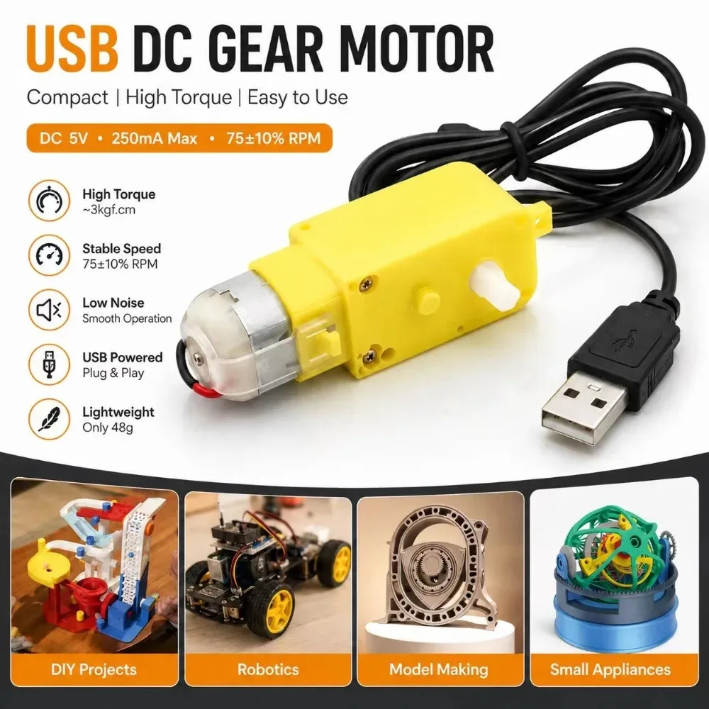 LA001 TT Getriebemotor DC 5V 59RPM – Bild 3