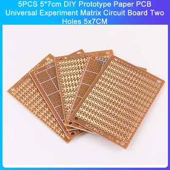 5*7cm DIY Prototyp Papier platine Universal Experiment Matrix Leiterplatte zwei Löcher 5x7cm (5 Stück)