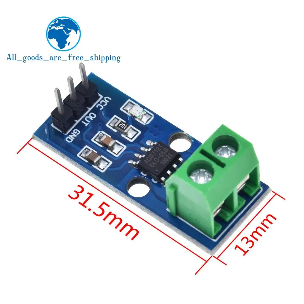 TZT 1/3PCS ACS712 5A 20A 30A Range Hall Strom Sensor Modul ACS712 – Bild 5