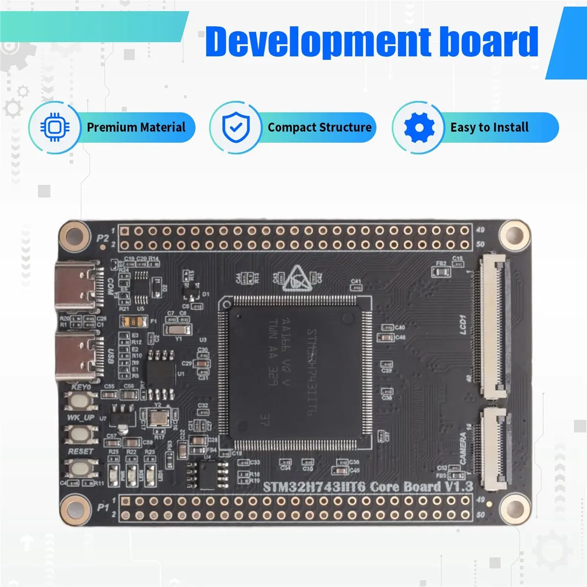 (DT80) STM32H7 Entwicklungsboard Kleines Systemboard STM32H743IIT6 Kernplatine mit integriertem SDRAM Open