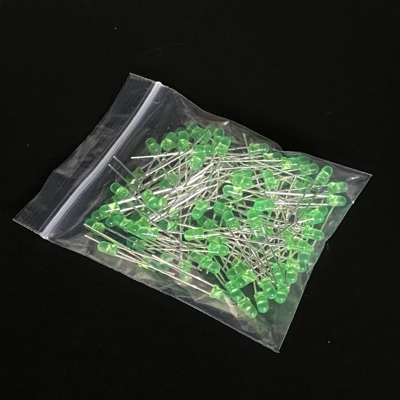 3 mm LED-Dioden, 3 mm, sortiertes Kit, Weiß, Grün, Rot, Blau, Gelb, Orange, Rosa, Lila, warmweiß (100 Stück)