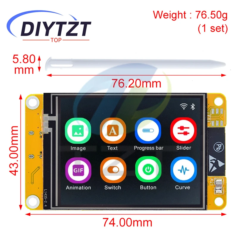 DIYTZT ESP32 LVGL WLAN- und Bluetooth-Entwicklungsboard 2,4 Zoll LCD – Bild 2