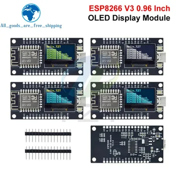 NodeMCU ESP8266 V3 Entwicklungsboard mit 0,96 Zoll OLED-Display CH340 ESP-12F WiFi-Modul TYPE-C USB