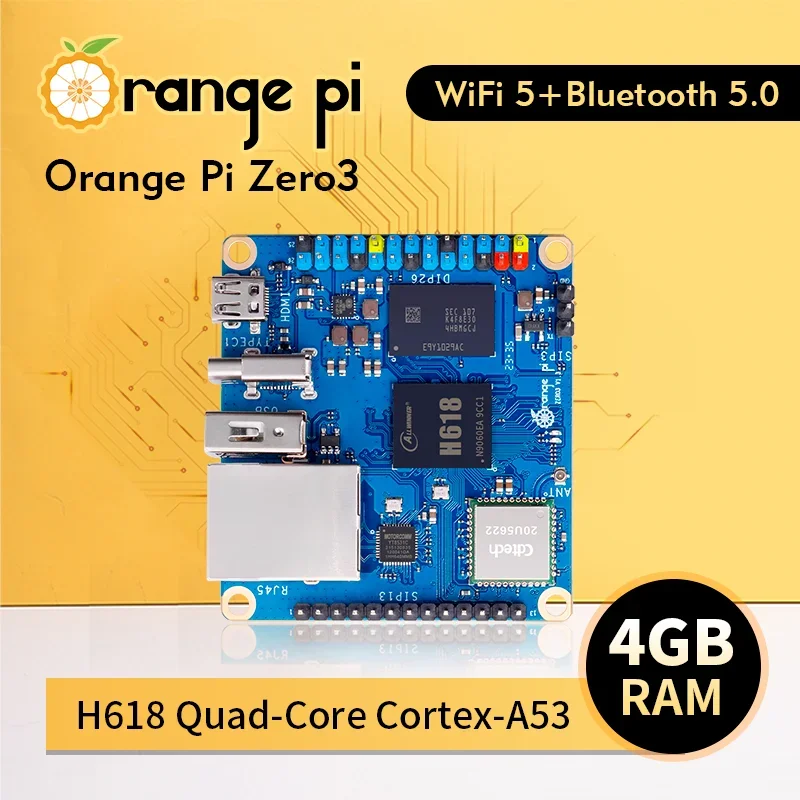 BoaMasM Orange Pi Zero 3 4GB RAM DDR4 Allwinner H618 WLAN Bluetooth – Bild 2