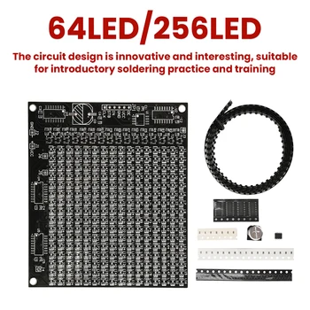 Elektronisches LED-Anzeigekit, 64 LED/256 LEDs, rotes LED-Punktmatrix-Anzeigekit - SMD-Komponenten