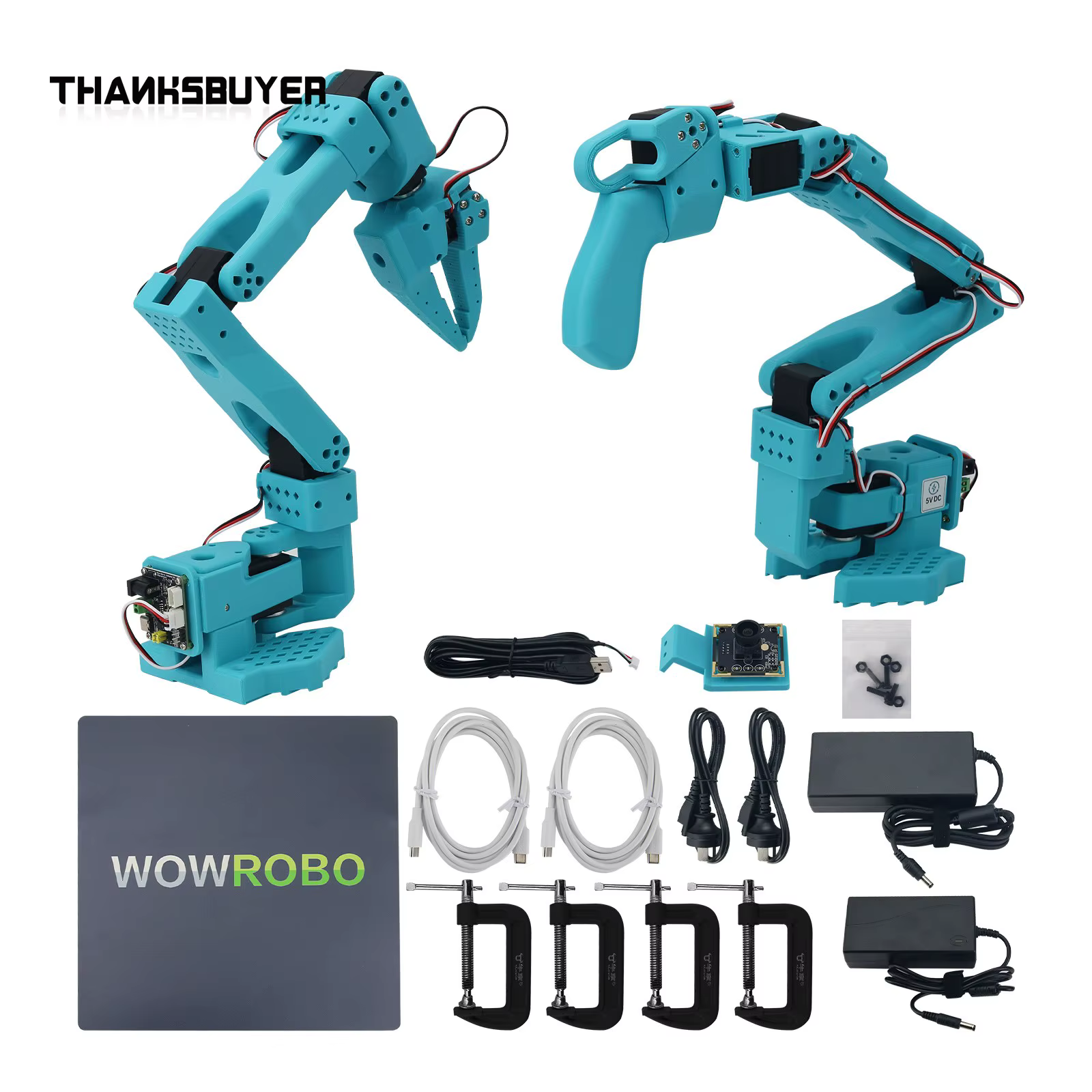 SO-ARM101 Roboterarm, SO-101 Montierte Haupt- und Nebenmanipulatorarme mit 2MP Kameras