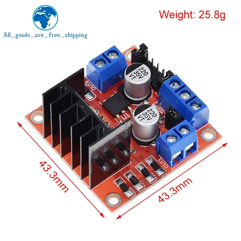 L298N Motor Fahrer Controller Board L298 Modul Für Arduino Dual H – Bild 3