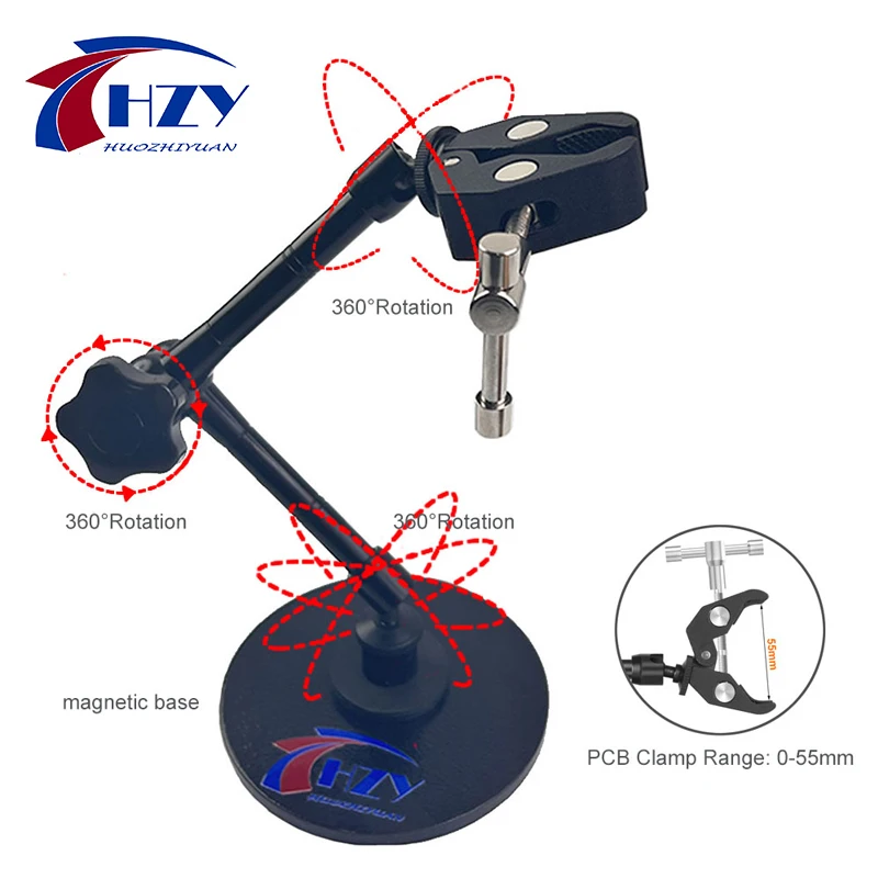HZY Löten Dritte Hand Werkzeug PCB Leuchte Clip Wärme Pistole Stand Rework Station Werkzeug 360 ° Drehbare