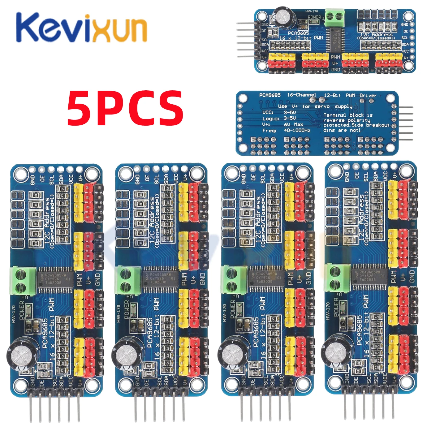 PCA9685PW 16 Kanal 12-Bit PWM Servo Schild Treiber I2C Schnittstelle – Bild 2