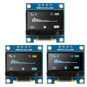 0,96 Zoll IIC SPI Serielles 7/4-Pin Weiß/Blau/Gelb OLED-Displaymodul SSD1306 12864 LCD-Bildschirmplatine
