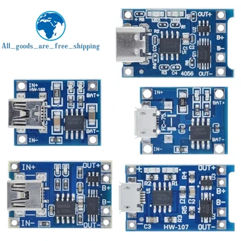 TZT 5 Stück Micro USB 5V 1A 18650 TP4056 Lithium-Batterieladegerät Modul Ladeplatine mit Schutzfunktion
