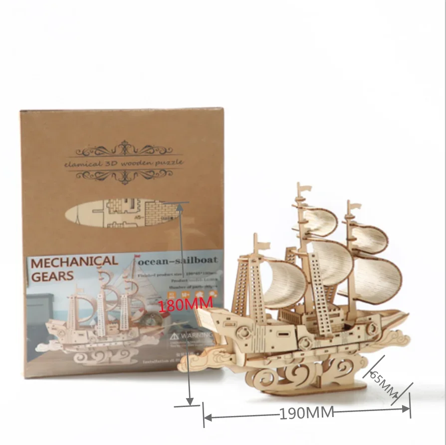 3D Holz Bausteine Spielzeug Kits DIY Montessori Pädagogisches Bau Modell Set Kid Lkw Autos Schiffe Motorrad