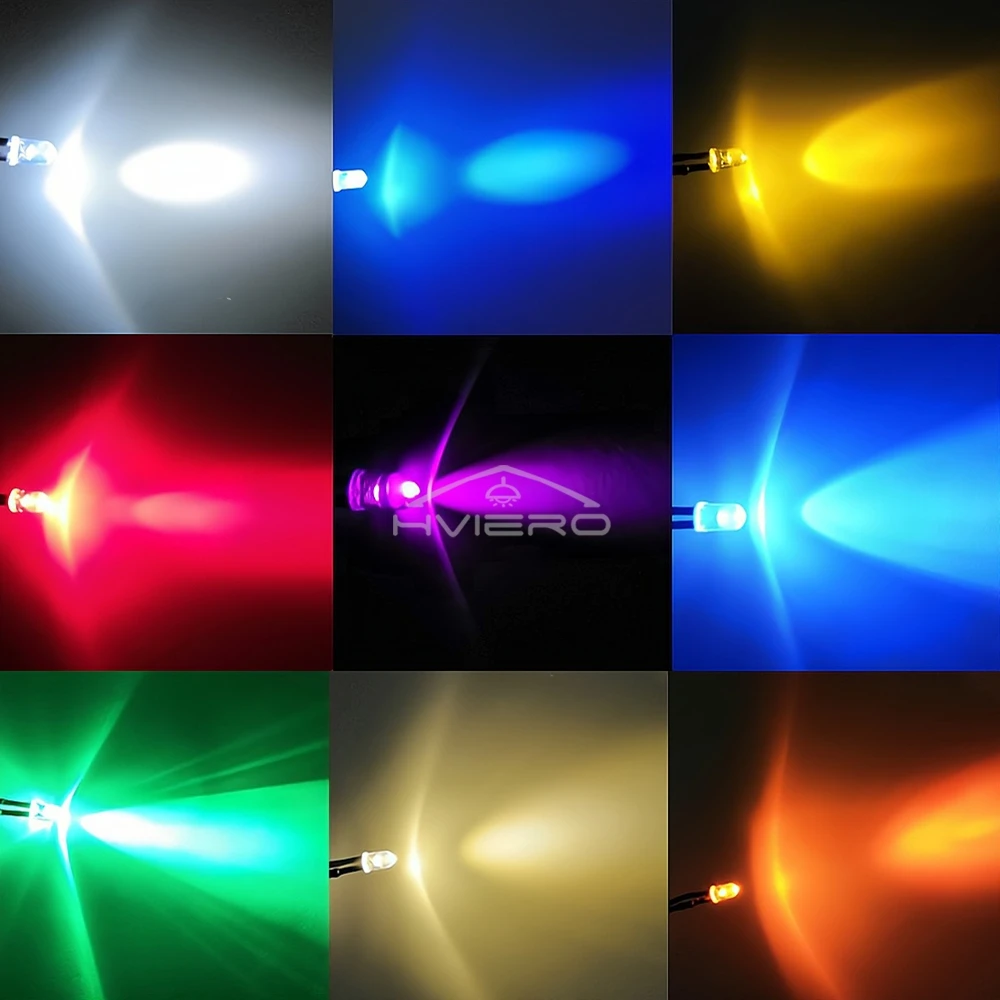 3 mm 5 mm runde LED 12 V 20 cm vorverdrahtet weiß blau gelb (10 Stück) – Bild 2
