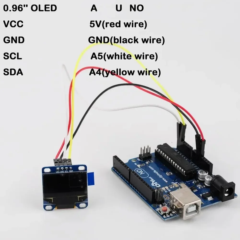 0,96" OLED Display 128x64 I2C SSD1306 Blau/Gelb LCD Display Modul – Bild 4