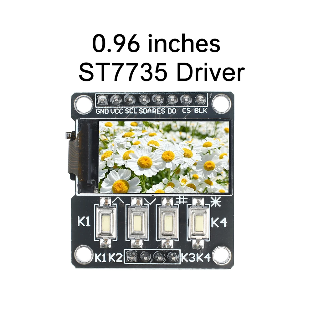 0,96/1,3/1,44/1,8 Zoll TFT IPS Farbbildschirm LCD-Anzeigemodul mit 4 Tasten ST7735 / ST7789