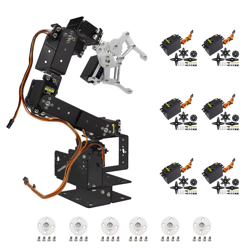 6-DOF Roboterarm-Kit, Multi-Freedom-Roboter-Greifmaschine mit Servoption für Bildung und Heimwerker