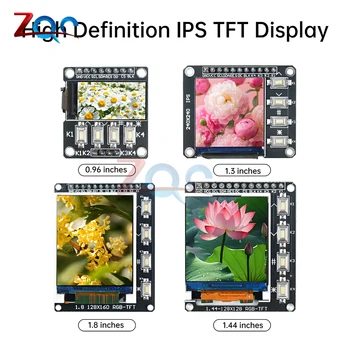 0,96/1,3/1,44/1,8 Zoll TFT IPS Farbbildschirm LCD-Anzeigemodul mit 4 Tasten ST7735 / ST7789