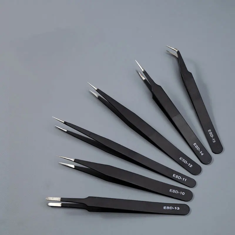Präzisions pinzette Set esd anti statische Edelstahl pinzette – Bild 6