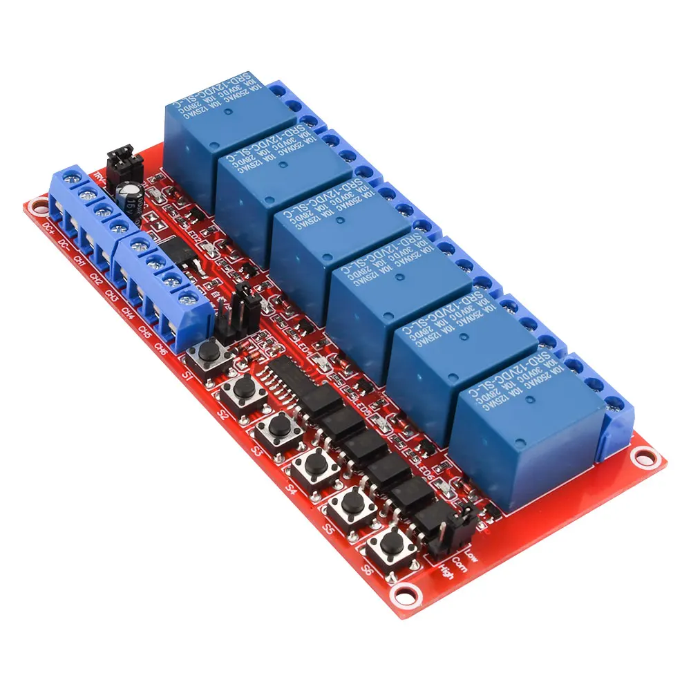 Relaismodul 6-Kanal 5V 12V 24V Relaismodul-Board Shield – Bild 4