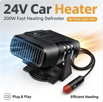 24V 200W Tragbarer Autoheizer Schnellheizung Windschutzscheiben-Entfroster Entnebler 360 ° Drehbarer