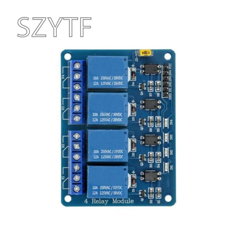 5V 12V 4-Kanal-Relaismodul Shield ARM PIC AVR DSP Elektronisches 5V 4-Kanal-Relais.4 Straßen-5V-Relaismodul
