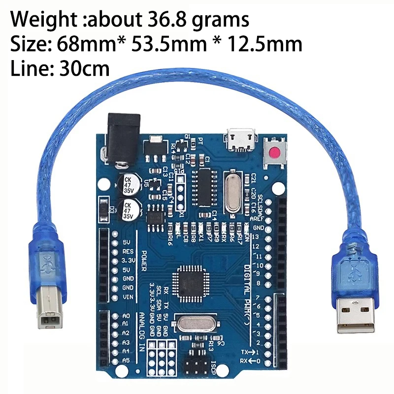 UNO R3 (CH340G) MEGA328P für Arduino UNO R3 + USB KABEL ATMEGA328P-AU – Bild 5