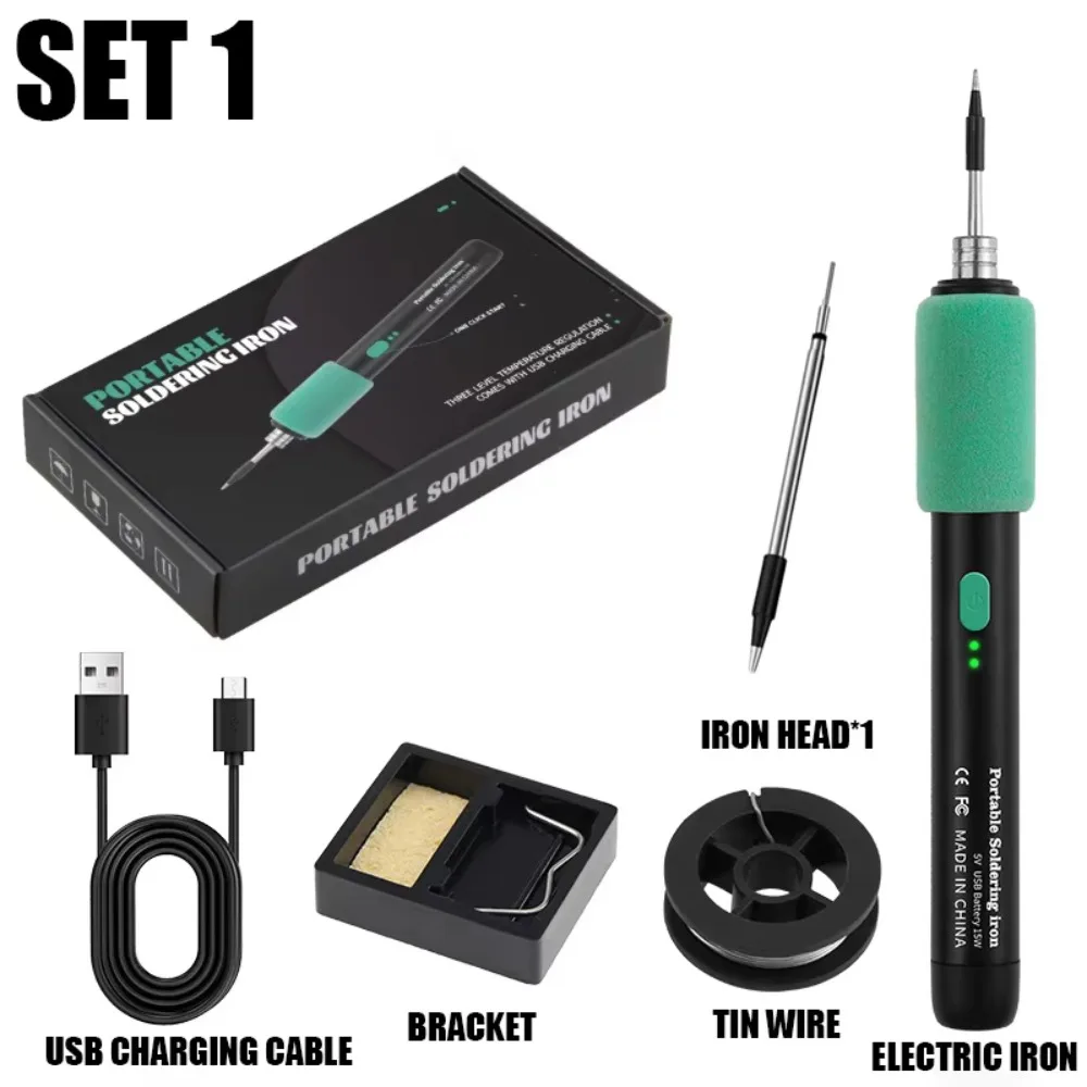 Kabelloses Mini-Lötkolben-Set mit Doppelfunktion, 3 Temperaturstufen, USB-Lötkolben mit Temperaturregelung