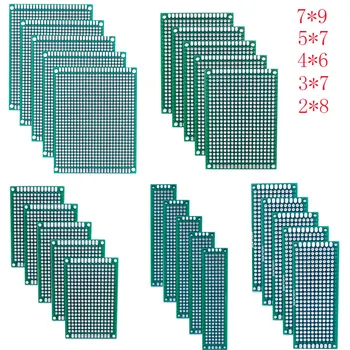 PCB-Lochplatte mit grünem Loch, 2 x 8/3 x 7/4 x 6/5 x 7/7 x 9 cm, doppelseitige verzinnte
