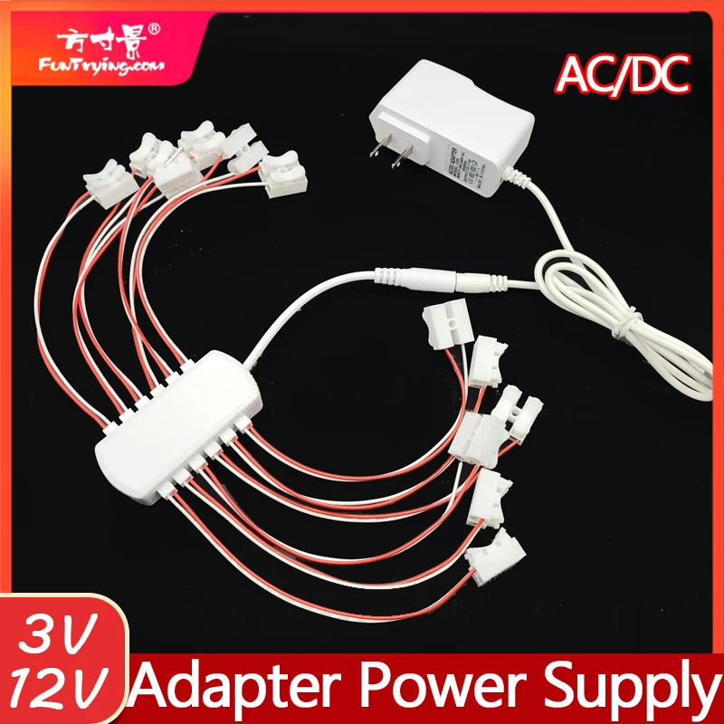 3V/5V/12V AC/DC Adapter Netzteil mit 12 Anschlüssen AU/EU/US/USB-Stecker Tragbare Stromversorgung