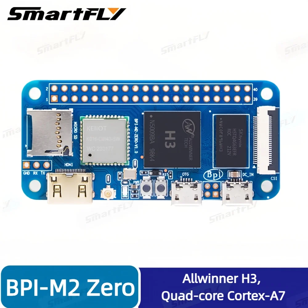 Banana Pi BPI-M2 Zero Einplatinencomputer Allwinner H3 Quad-Core Cortex-A7 mit WLAN & BT, gleiche Größe wie