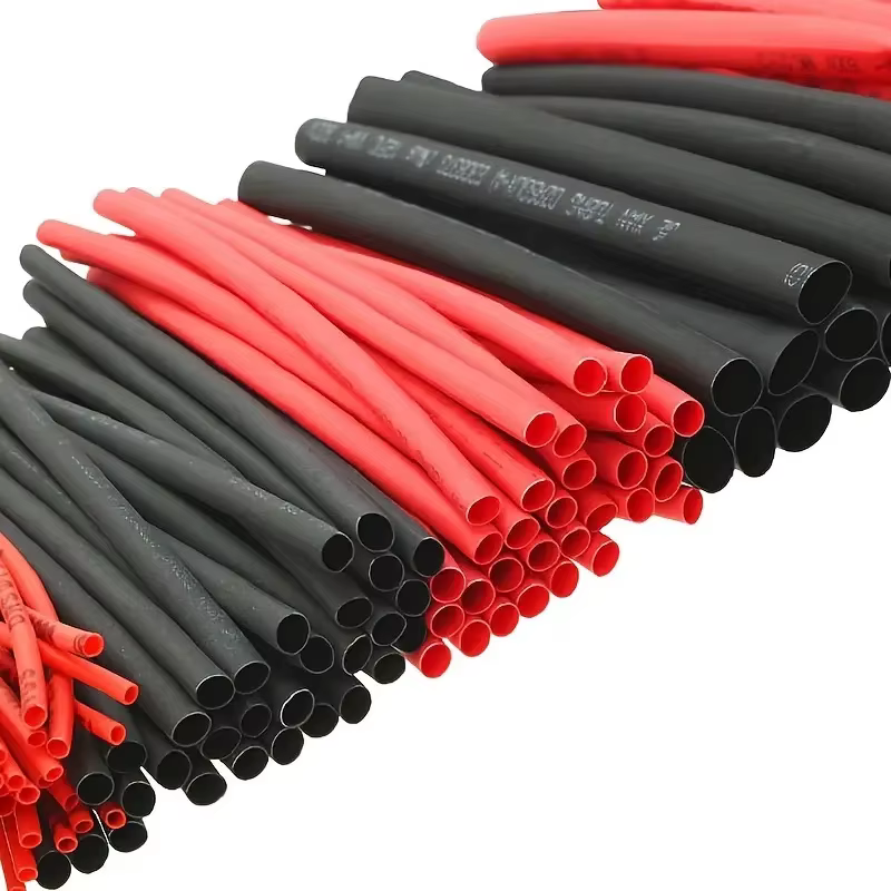 Schwarz Rot Schrumpfschlauch 2:1 Sortiment Polyolefin Rohr Auto Kabel Schlauch Wrap Draht Kit (127 Stück)
