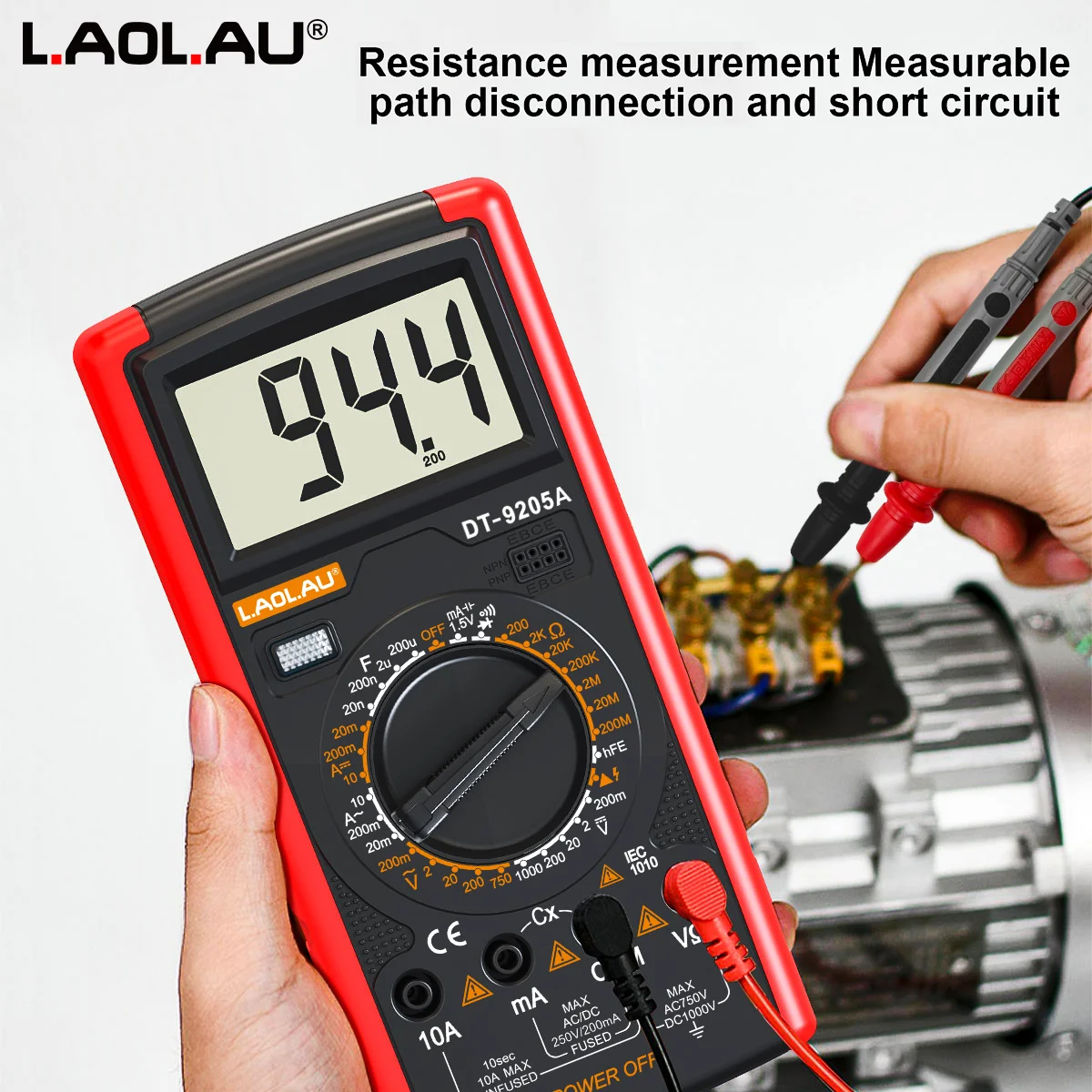 DT-9205A Digitales Multimeter, 1999 Anzeigen, LCD-Anzeige – Bild 2