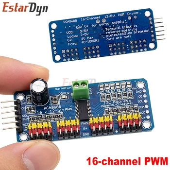 Estardyn PCA9685 16-Kanal 12-Bit PWM Servo-Treiber I2C-Schnittstelle Breakout-Board-Modul für Raspberry Pi